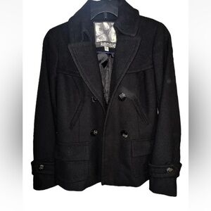 Kensie Pea Coat Medium Black EXCELLENT condition Clean Stretch